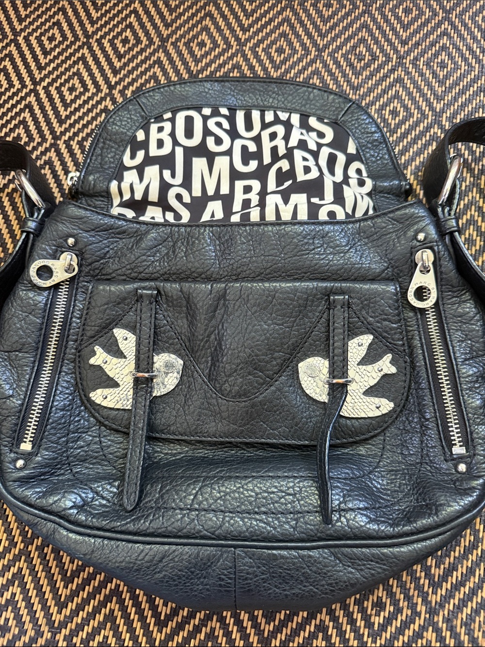 Vintage Y2K Marc by Marc Jacobs Petal to the Metal Natasha/Sasha black w/silver - Picture 9 of 16